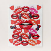 Puzzles Roter Lipstick Lippen (Vertikal)