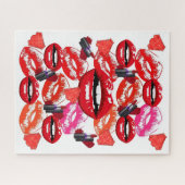 Puzzles Roter Lipstick Lippen (Horizontal)
