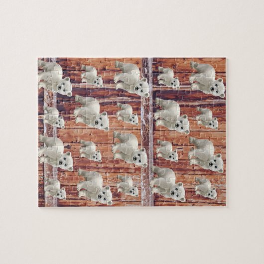 Puzzles Rustikaler Holzpolarbär (Horizontal)