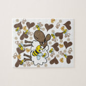 Puzzles Sheep Brown Hearts Hummel (Horizontal)