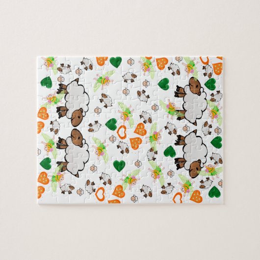 Puzzles Sheep Orange Hearts Fairy (Horizontal)