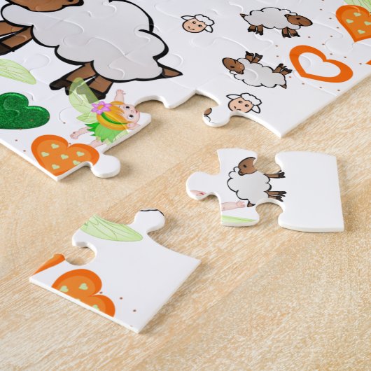 Puzzles Sheep Orange Hearts Fairy (Seite)