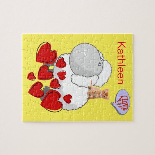 Puzzles Sheep Red Hearts (Horizontal)