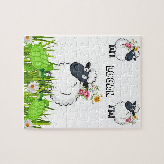 Puzzles Sheep Turtles floral (Horizontal)
