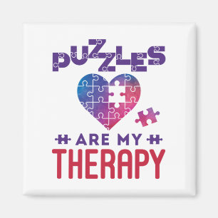Puzzles sind meine Therapie Jigsaw Puzzle Lover Magnet
