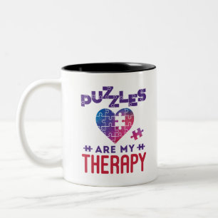 Puzzles sind meine Therapie Jigsaw Puzzle Lover Zweifarbige Tasse