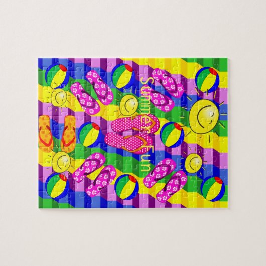 Puzzles Sommerspass Flip Flops Sonne (Horizontal)