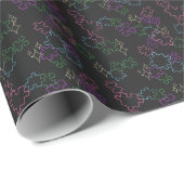 Puzzles - Sommerumriss schwarzer Hintergrund Geschenkpapier (Rolleneckpunkt)