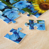 Puzzles Sonnenblumenblume Blauer Blume (Seite)