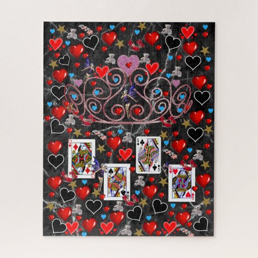 Puzzles spielen Karten Red Hearts Black Hearts (Vertikal)