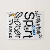 Puzzles Spielen wir unseren Lieblings-Sport-Fußbal (Horizontal)