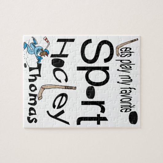 Puzzles Spielen wir unseren Lieblings-Sporthockey (Horizontal)