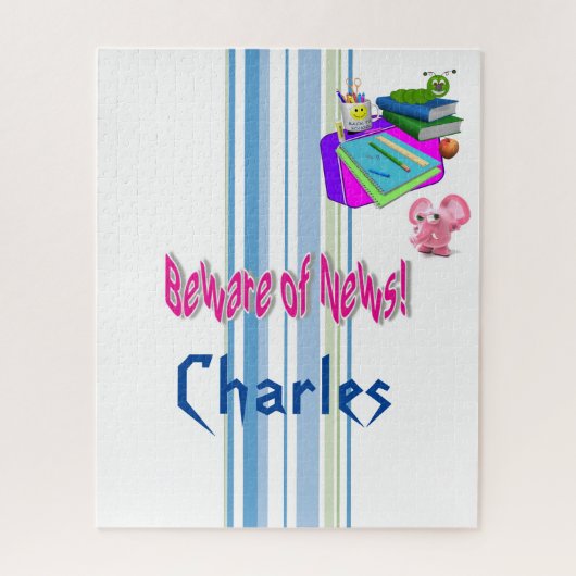 Puzzles Stripe Vorsicht vor Neuigkeiten, Schule (Vertikal)