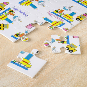 Puzzles Trucks Bus Happy Geburtstag