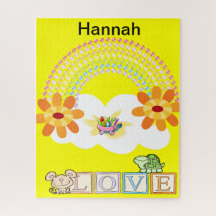 Puzzles Turtle Liebe Regenbogen Sonnenwolken