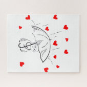 Puzzles Umbrella Red Hearts Happy Valentine's Day  (Horizontal)