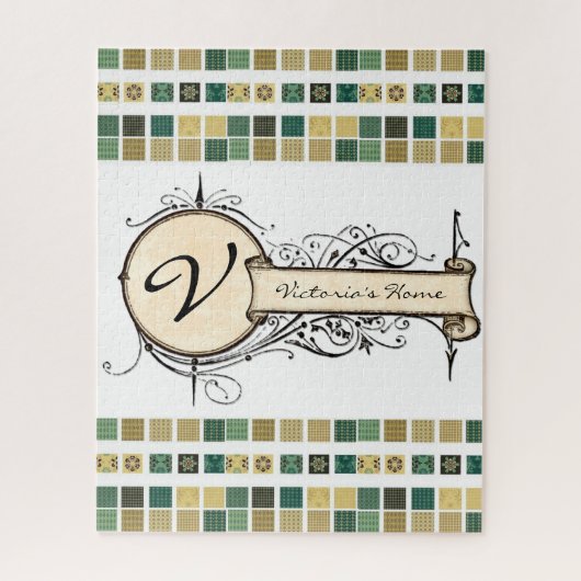 Puzzles Viktorianisch Beige Green (Vertikal)