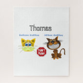 Puzzles vor und nach Kaffeekatzen keine Panik (Vertikal)