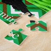 Puzzles Weiß Grün Zickzack Frau (Seite)