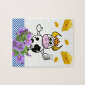 Puzzles Weiß und Blauer Karierter Kuhmilchkäse (Horizontal)