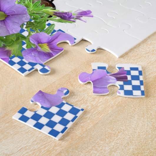 Puzzles Weiß und Blauer Karierter Kuhmilchkäse (Seite)
