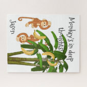 Puzzles, weiße Affen Bananen Puzzle (Horizontal)