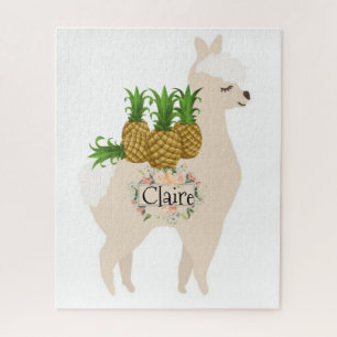 Puzzles Weiße Ananas Llamas Frucht Blüte