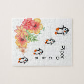 Puzzles Weiße Pinguine Blume (Horizontal)