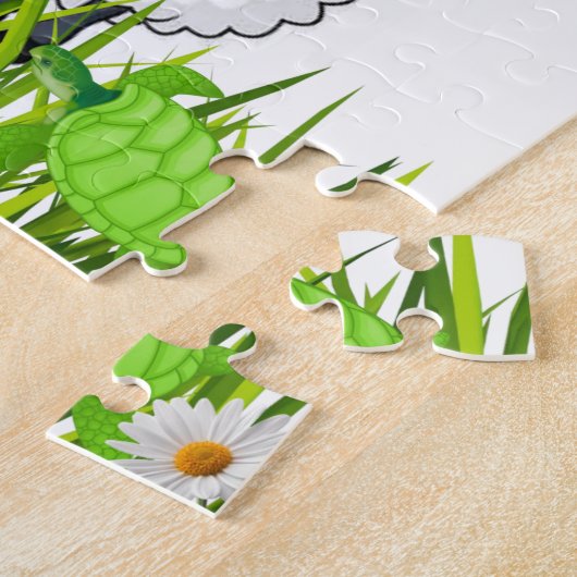 Puzzles Weiße Schafe BlumengrünSchildkröten (Seite)