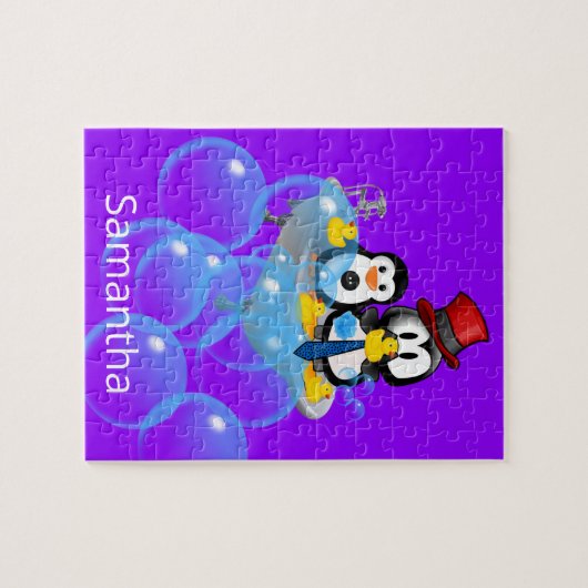 Puzzles Weiße und schwarze Pinguine Gelbe Enten Ba (Horizontal)