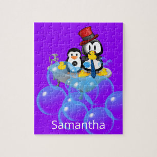 Puzzles Weiße und schwarze Pinguine Gelbe Enten Ba