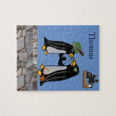 Puzzles Weißer und Schwarzer Pinguin Piratenstein (Horizontal)
