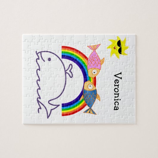 Puzzles Whale Fish Rainbow Sun (Horizontal)