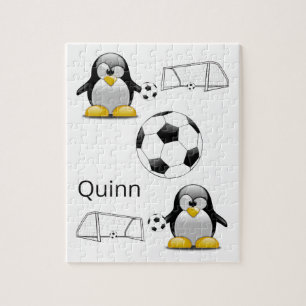 Puzzles White and Black Penguins Soccer