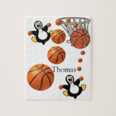 Puzzles White and Black Pinguin Basketball Court (Vertikal)