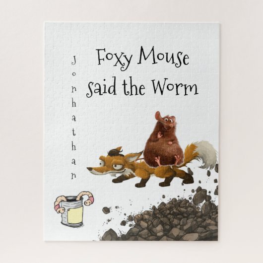 Puzzles White Fox Mouse Worm (Vertikal)