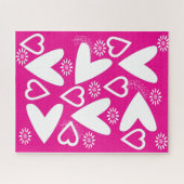 Puzzles White Hearts Happy Valentine's Day (Horizontal)