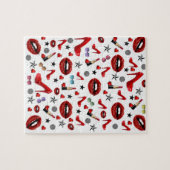 Puzzles White Red Lipstick Heels Herz (Horizontal)