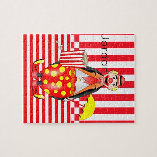 Puzzles White Red Stripe Clown Popcorn (Horizontal)