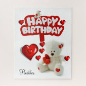 Puzzles White Teddy Bären Happy Birthday (Vertikal)