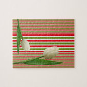 Puzzles White Tulips Rote und weiße Streifen (Horizontal)