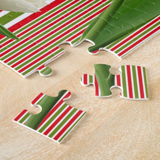 Puzzles White Tulips Rote und weiße Streifen (Seite)