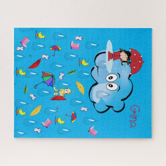 Puzzles Wolken Regenschirm (Horizontal)