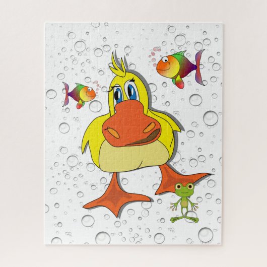 Puzzles Yellow Duck Fish Ocean Frosch (Vertikal)