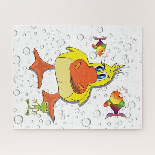 Puzzles Yellow Duck Fish Ocean Frosch (Horizontal)