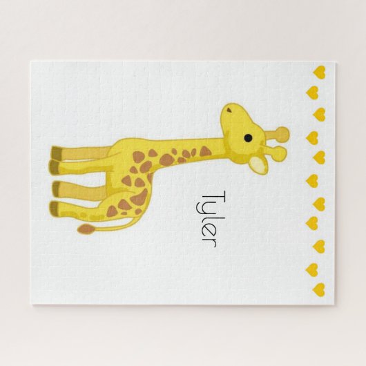 Puzzles Yellow Giraffe Gelbe Herzen (Horizontal)