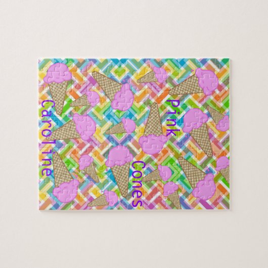 Puzzles, Zickzack rosa Eiscreme Puzzle (Horizontal)