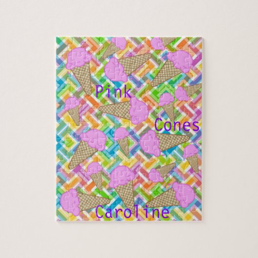 Puzzles, Zickzack rosa Eiscreme Puzzle (Vertikal)