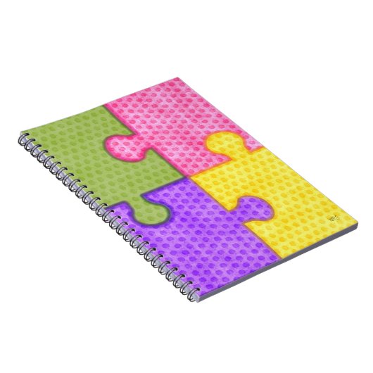 Puzzlespiel bessert helles Notizbuch aus Notizblock (Rechte Seite)