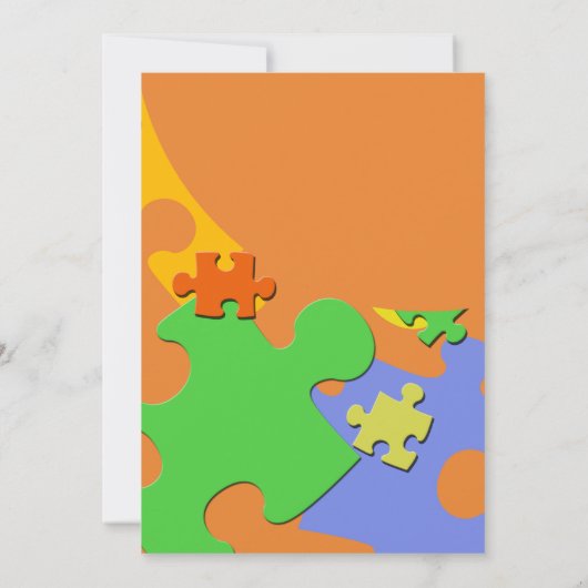 Puzzlespiel bessert Jungen-Babyparty aus Einladung (Rückseite)